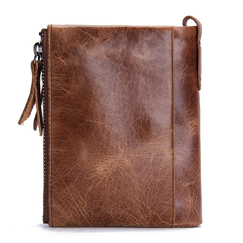 Contact's Vintage Crazy Horse Cowhide Genuine Leather Wallet  N0029