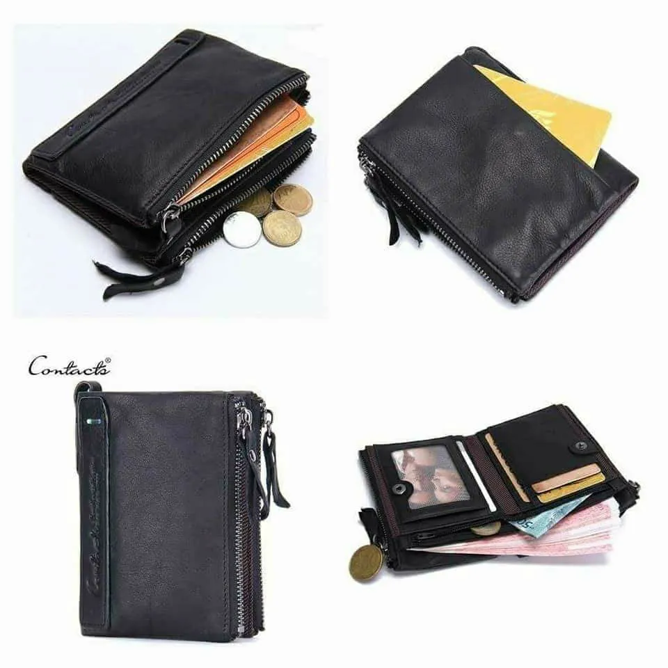 Contact's Vintage Crazy Horse Cowhide Genuine Leather Wallet  N0029