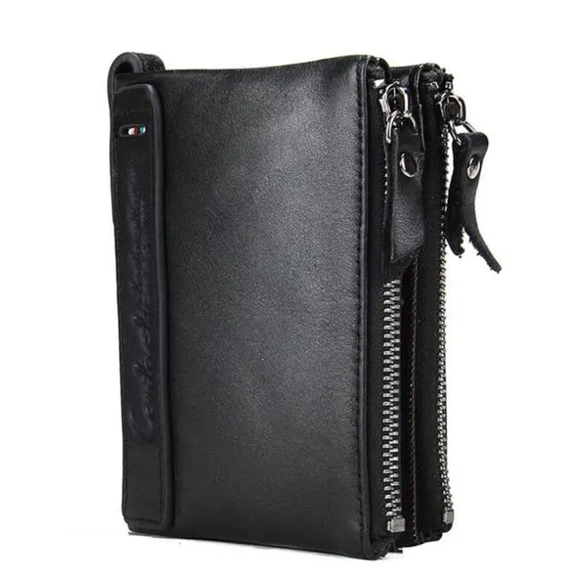 Contact's Vintage Crazy Horse Cowhide Genuine Leather Wallet  N0029