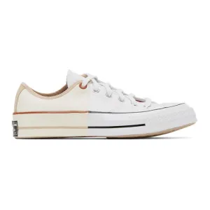 Converse White and Off-White Reconstructed Chuck 70 Low Sneakers