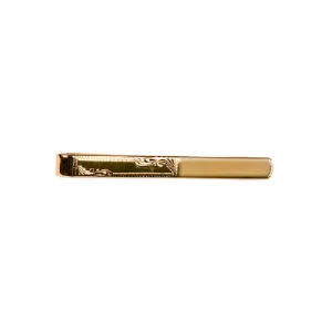Dalaco Half Engraved Gold Plated Tie Slide