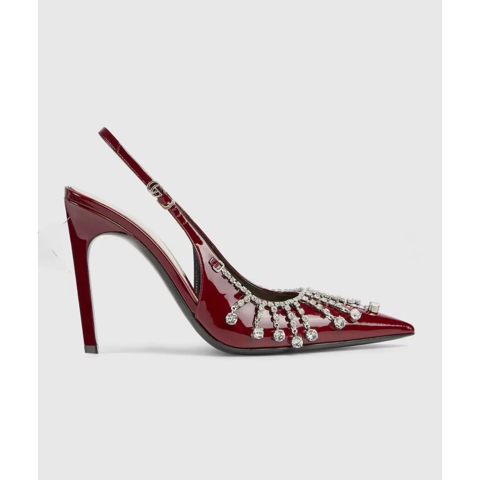 Diamond Embellishment Stiletto Pointed-Toe Shoes.