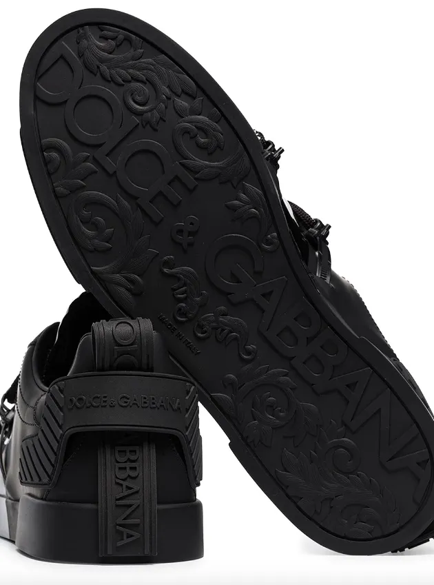 Dolce & Gabbana Portofino sneakers in calfskin and patent leather