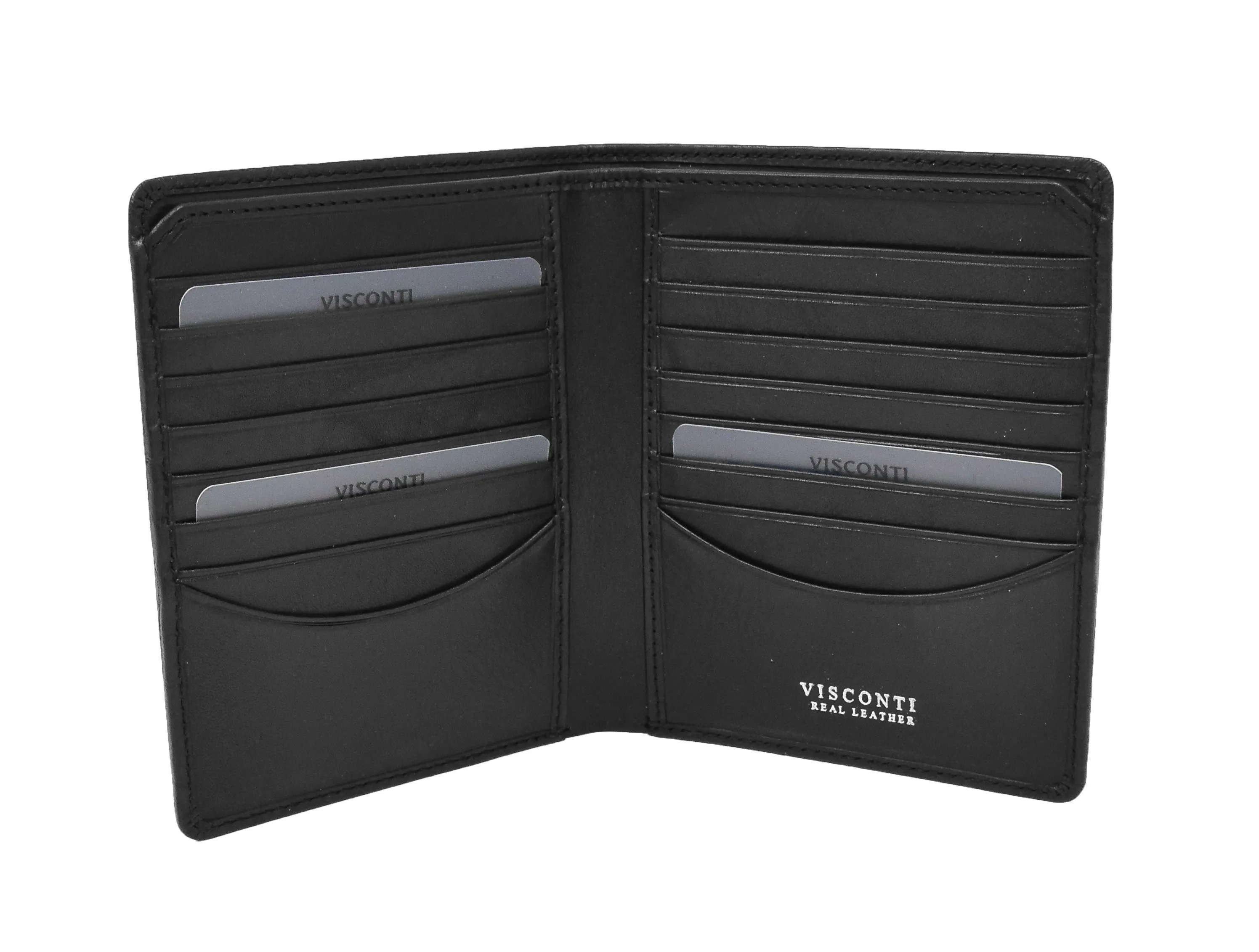 DR423 Men's Real Leather Croc Print Rfid Wallet Black
