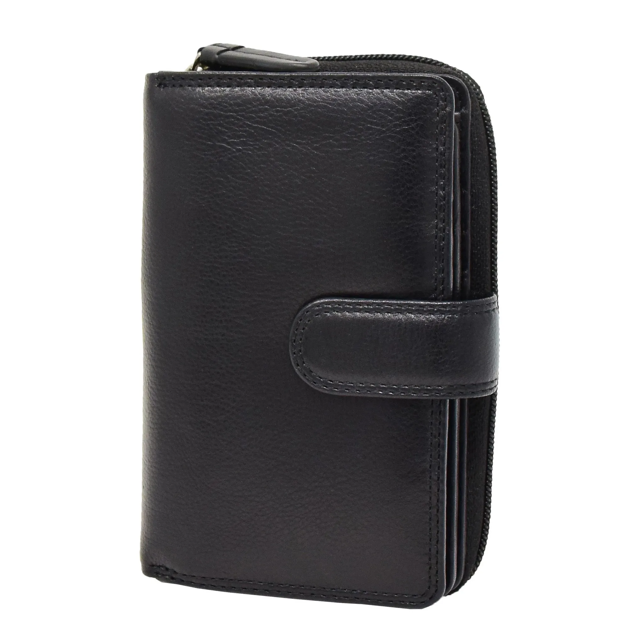 DR427 Women's Leather Booklet Style Purse Black