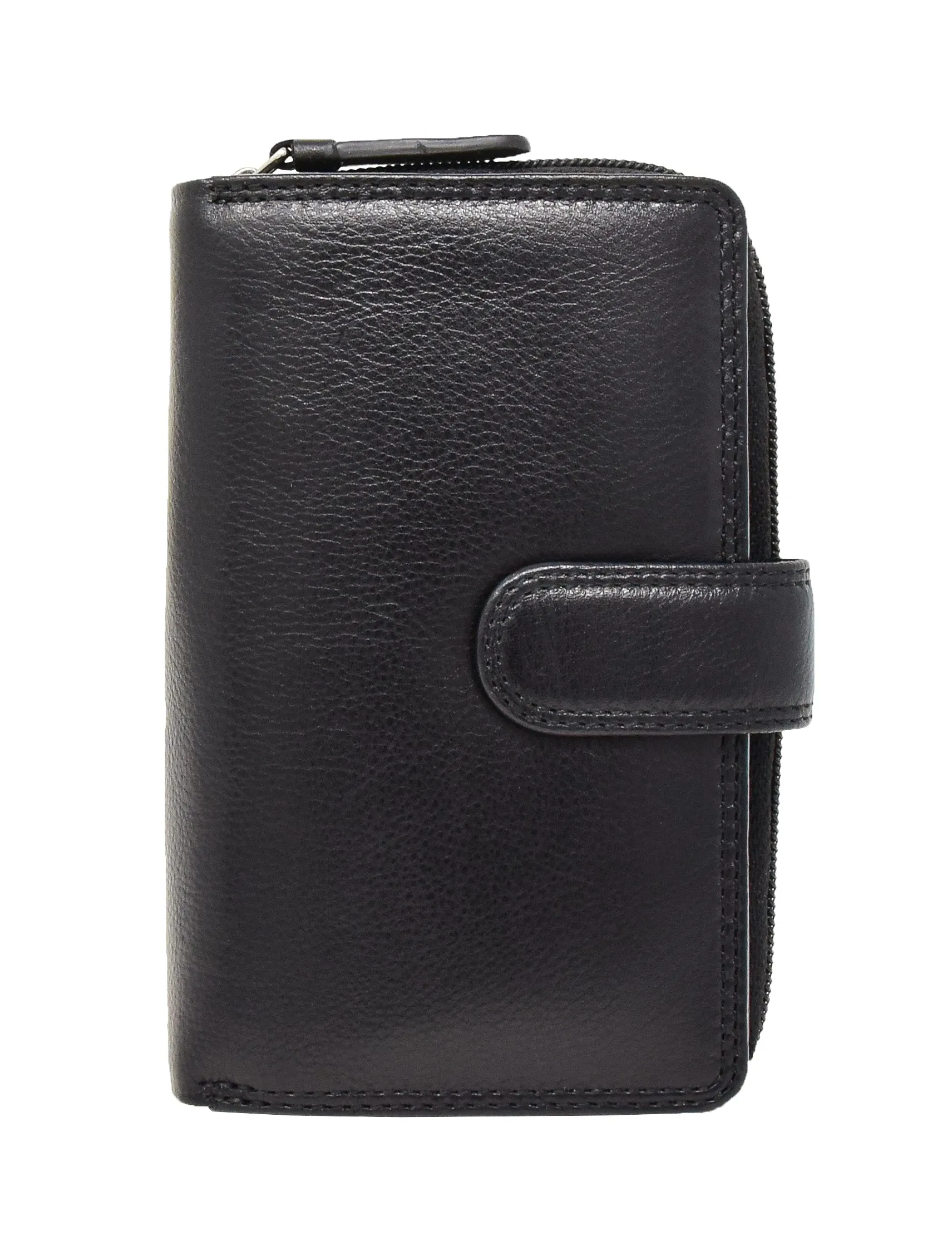 DR427 Women's Leather Booklet Style Purse Black