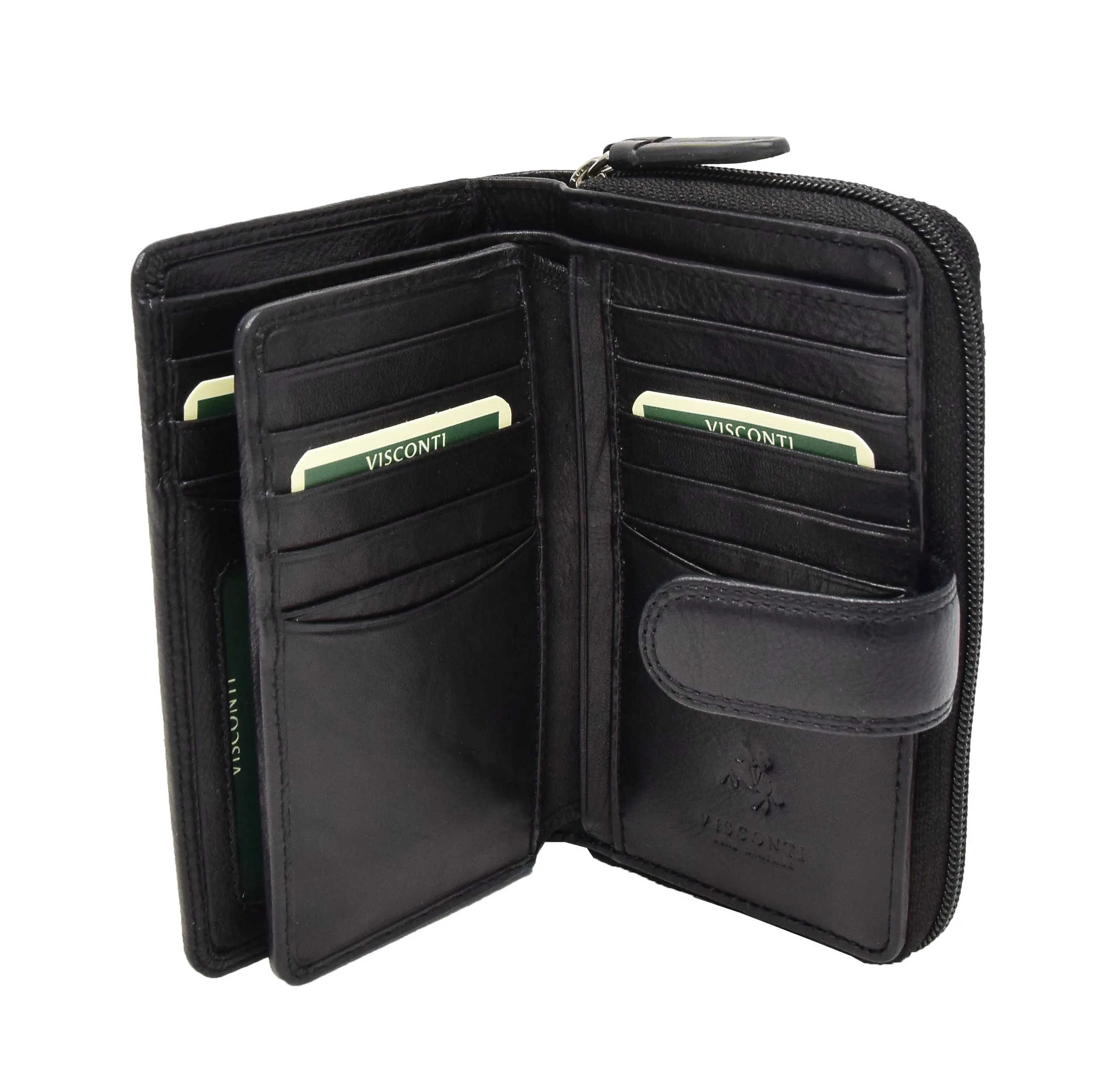 DR427 Women's Leather Booklet Style Purse Black