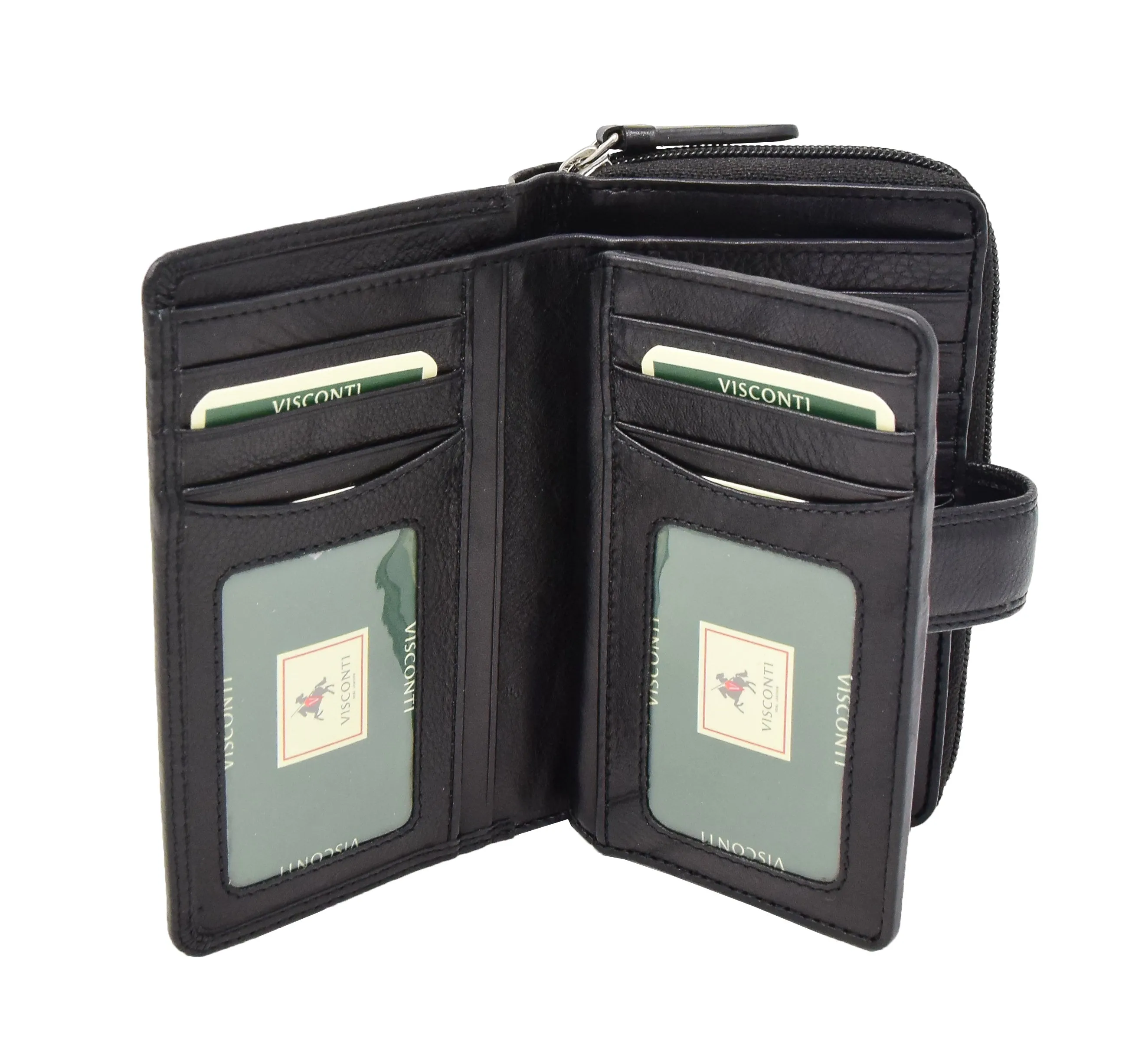 DR427 Women's Leather Booklet Style Purse Black