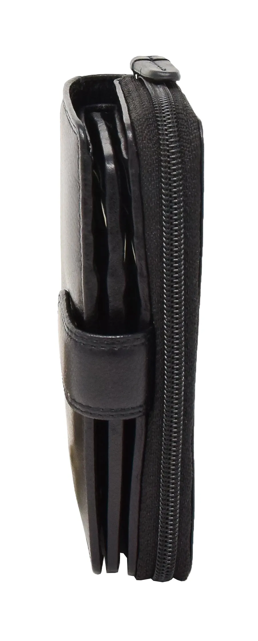 DR427 Women's Leather Booklet Style Purse Black