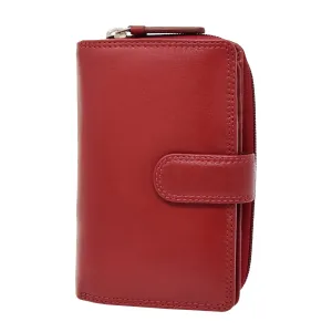 DR427 Women's Leather Booklet Style Purse Red