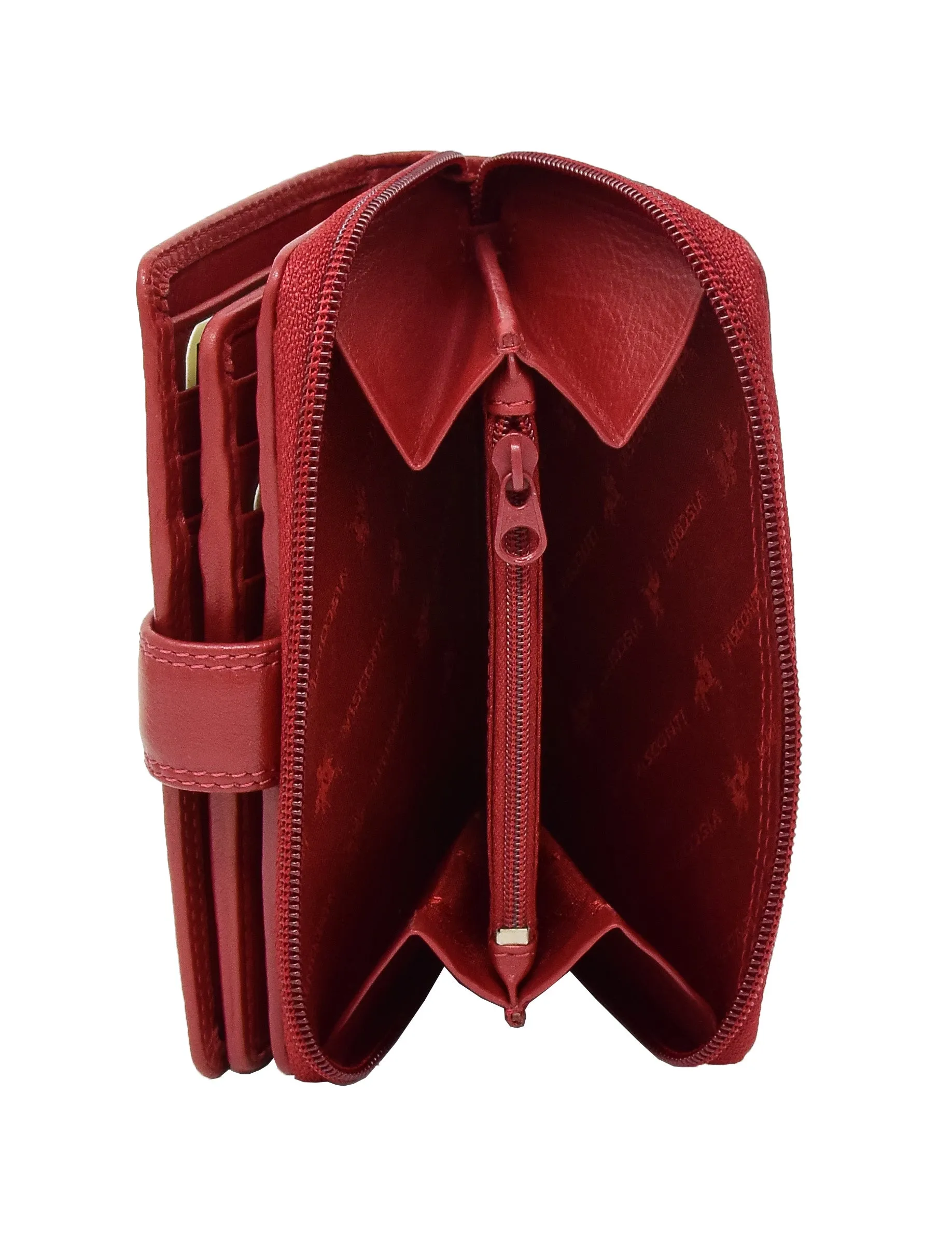 DR427 Women's Leather Booklet Style Purse Red