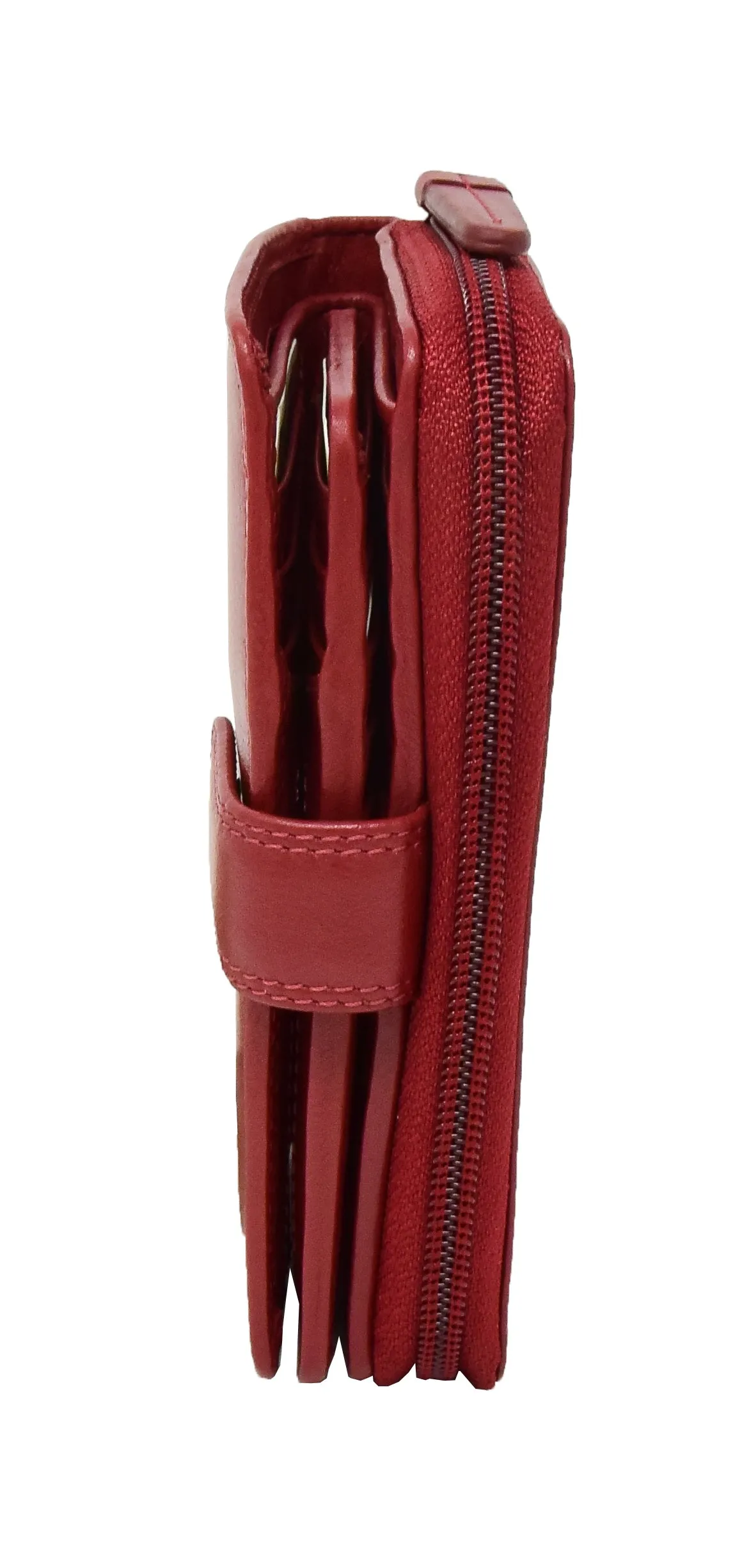 DR427 Women's Leather Booklet Style Purse Red