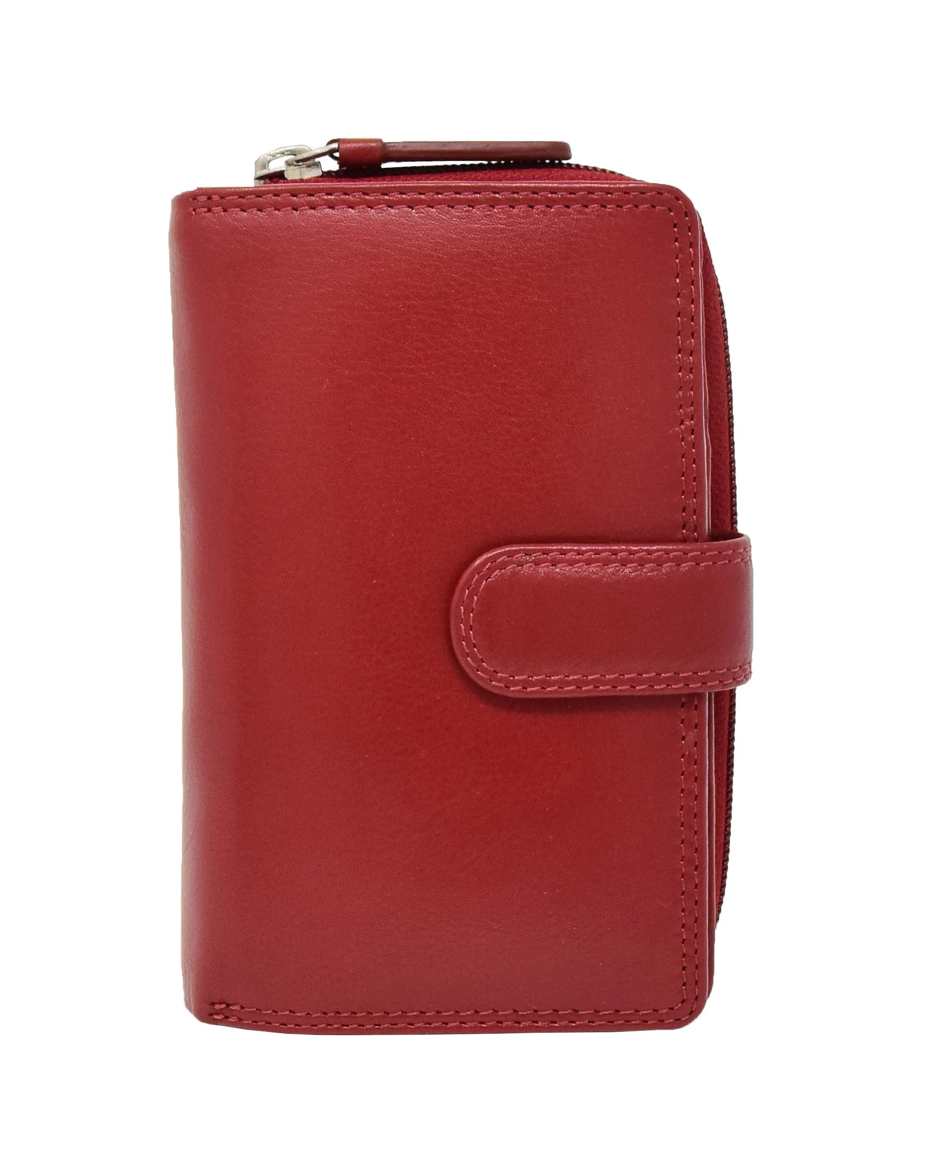 DR427 Women's Leather Booklet Style Purse Red