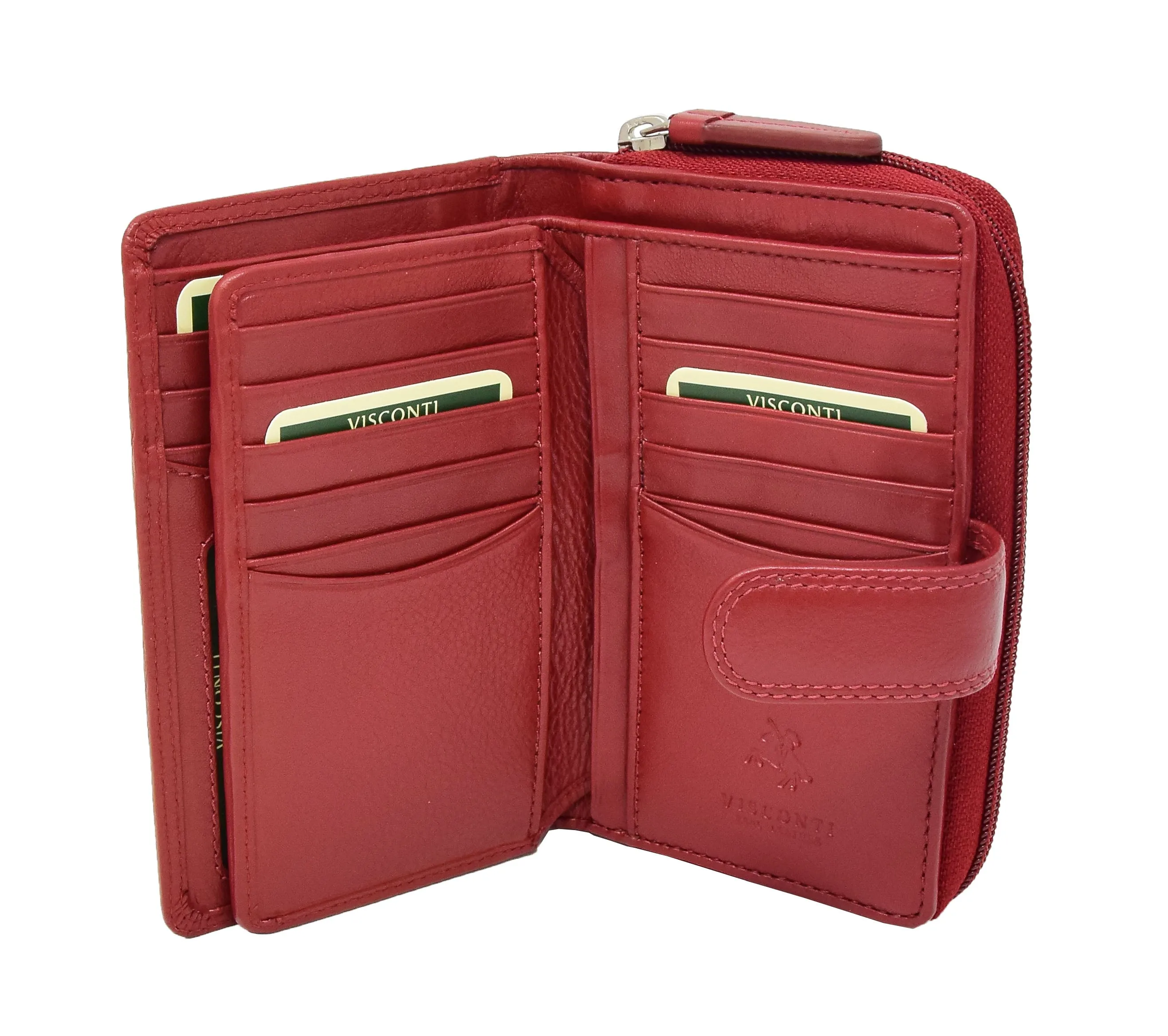 DR427 Women's Leather Booklet Style Purse Red