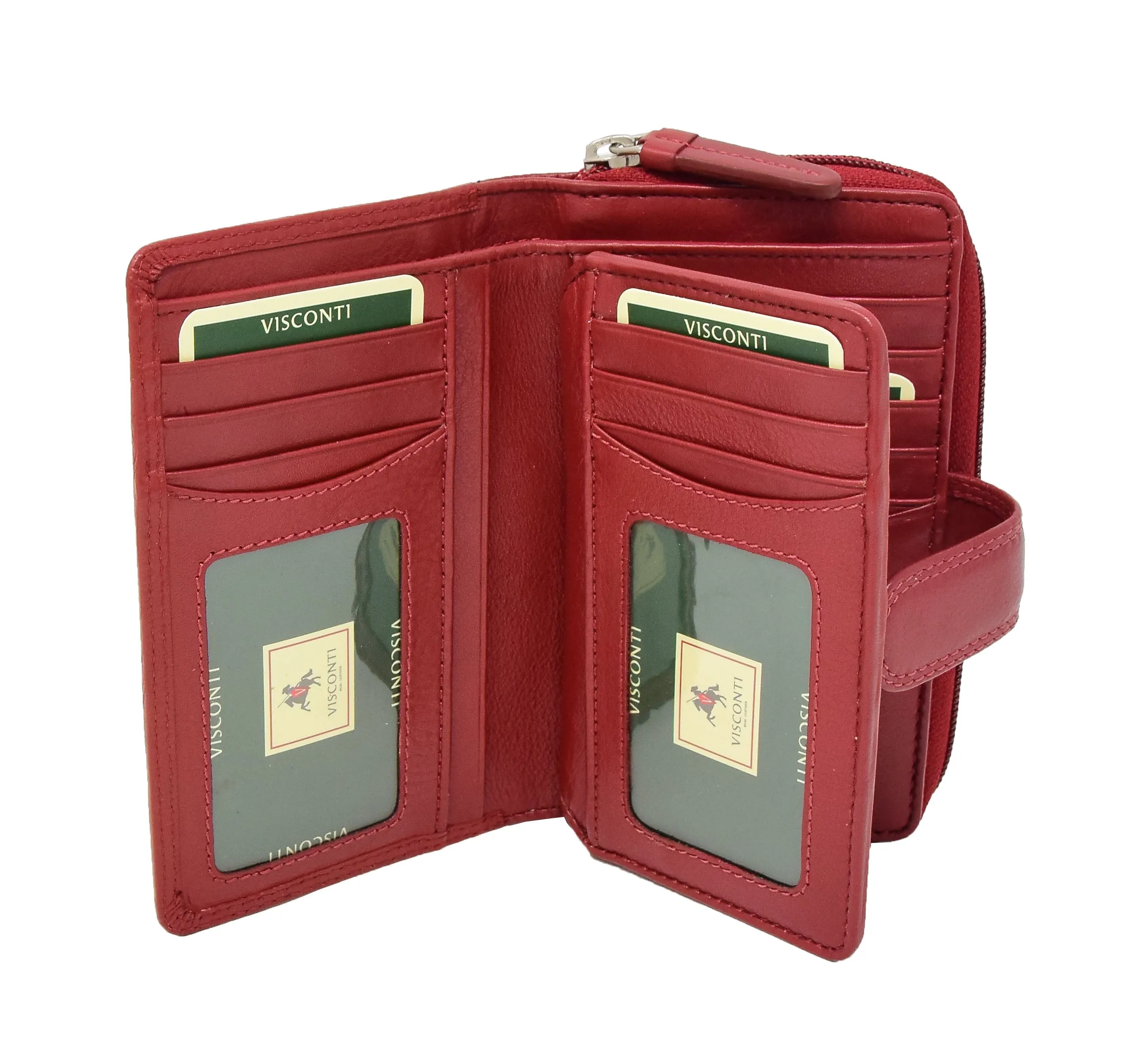 DR427 Women's Leather Booklet Style Purse Red
