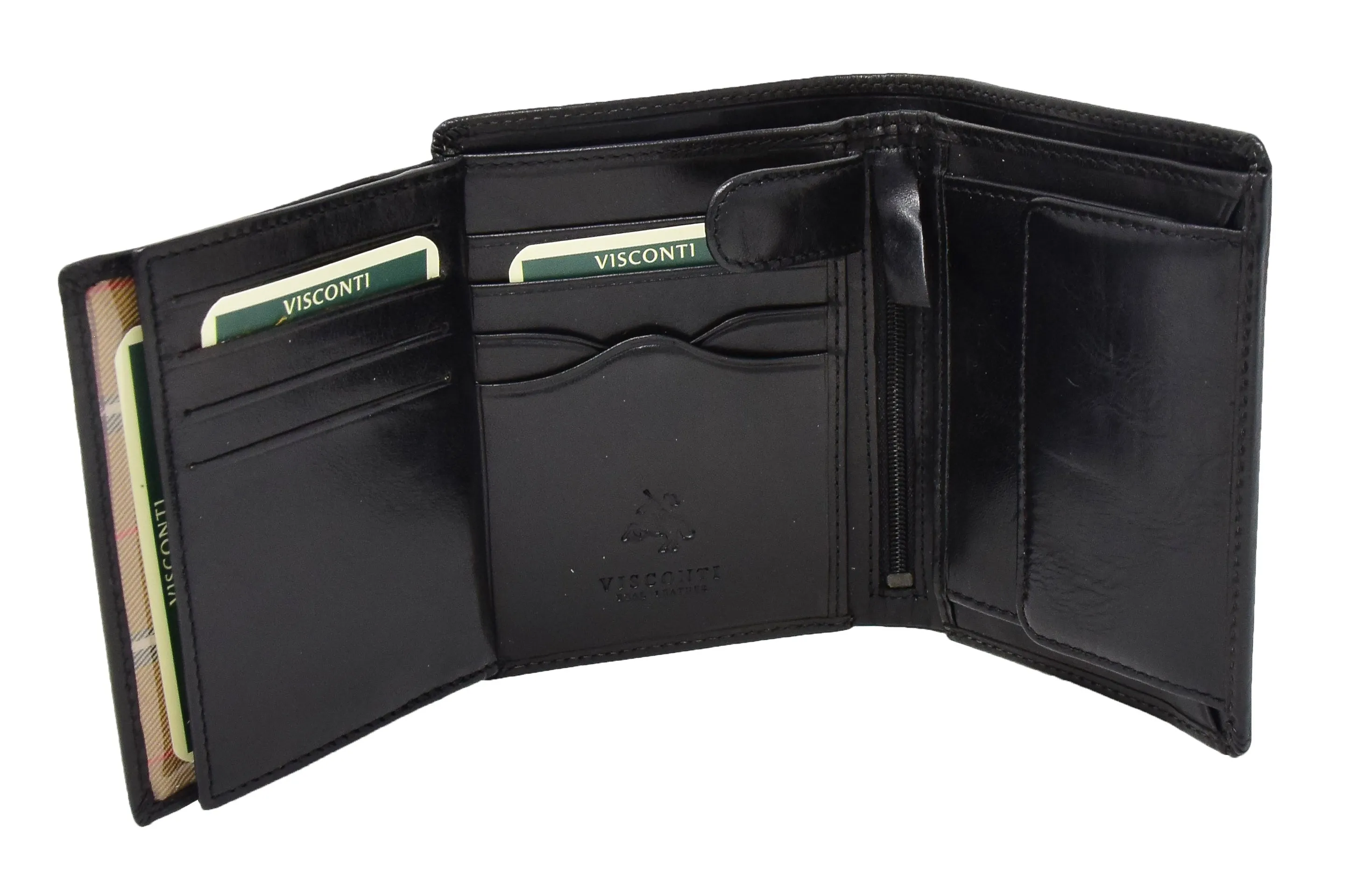 DR430 Men's Large Leather Bifold Wallet Black