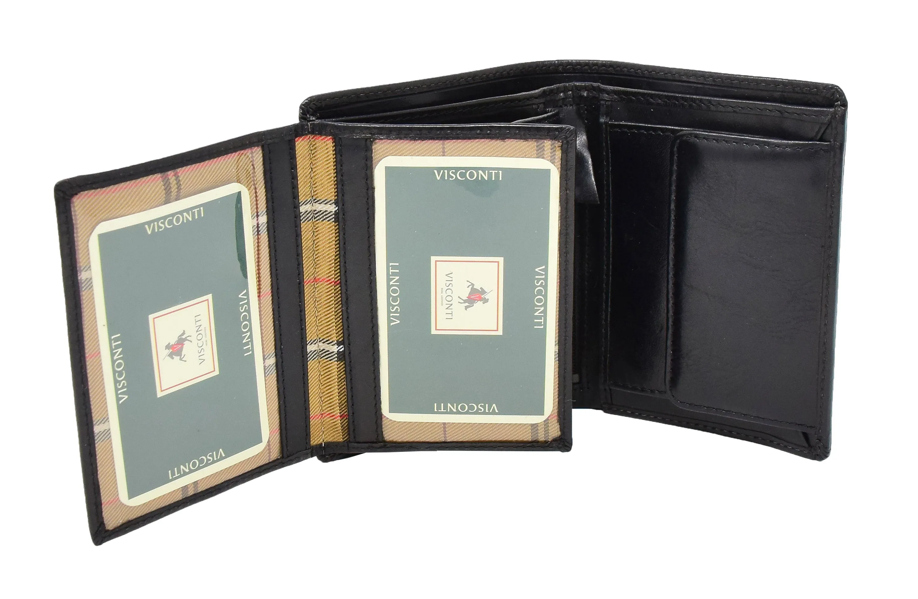 DR430 Men's Large Leather Bifold Wallet Black