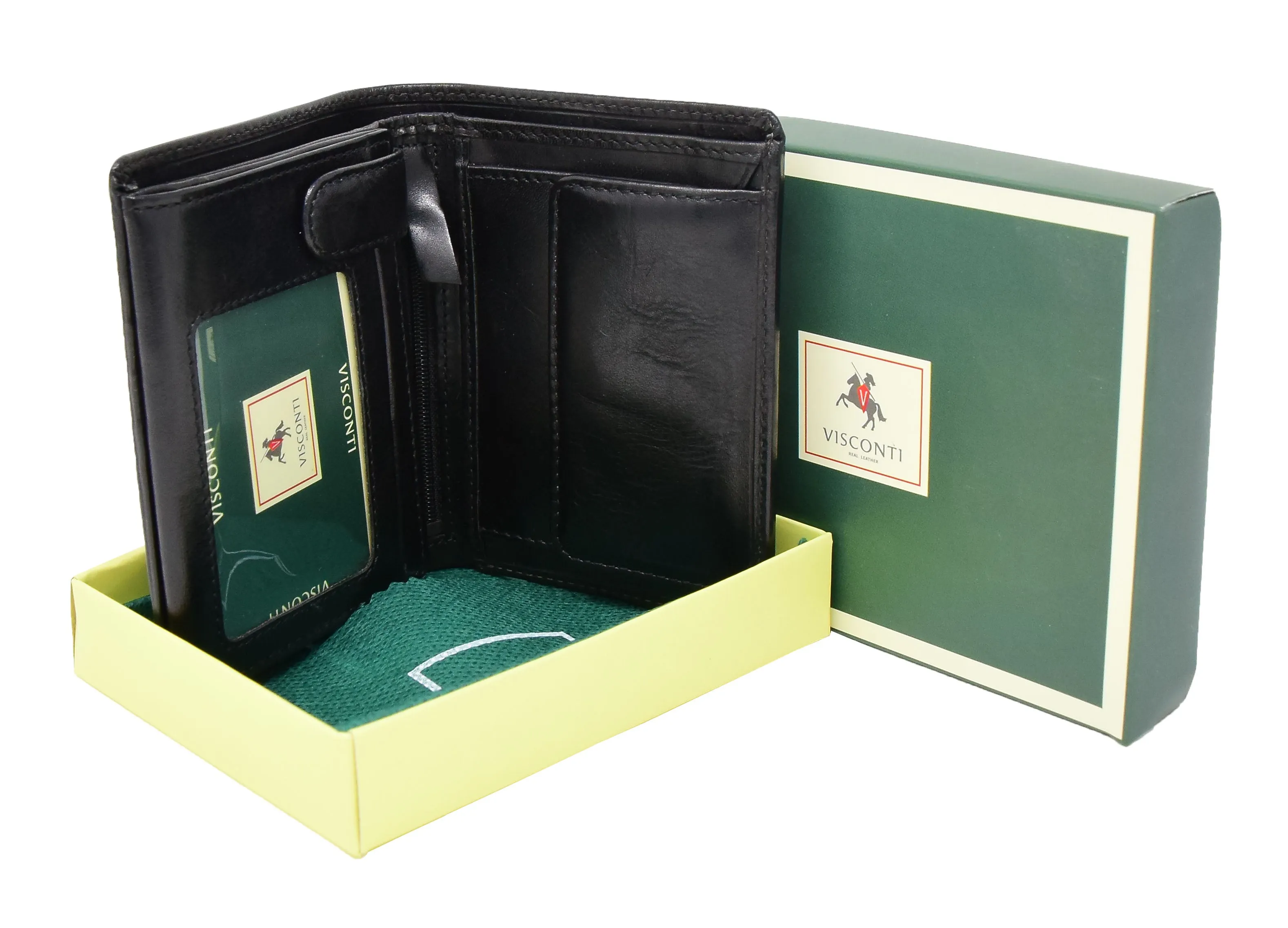 DR430 Men's Large Leather Bifold Wallet Black