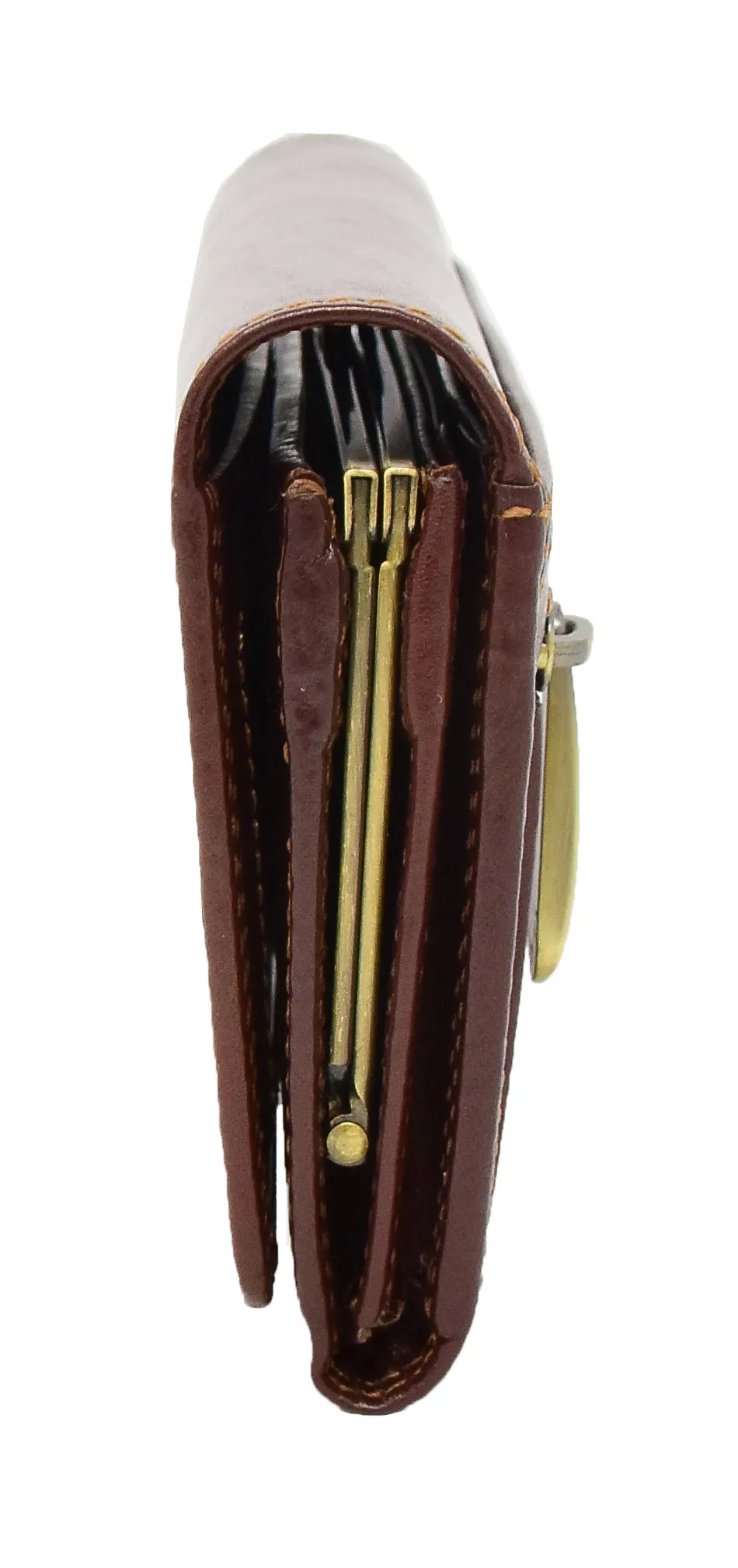 DR432 Women's Envelope Style Leather Purse Brown