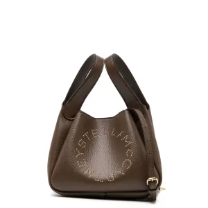 Dumpling Logo Grain Shoulder Bag, Brown