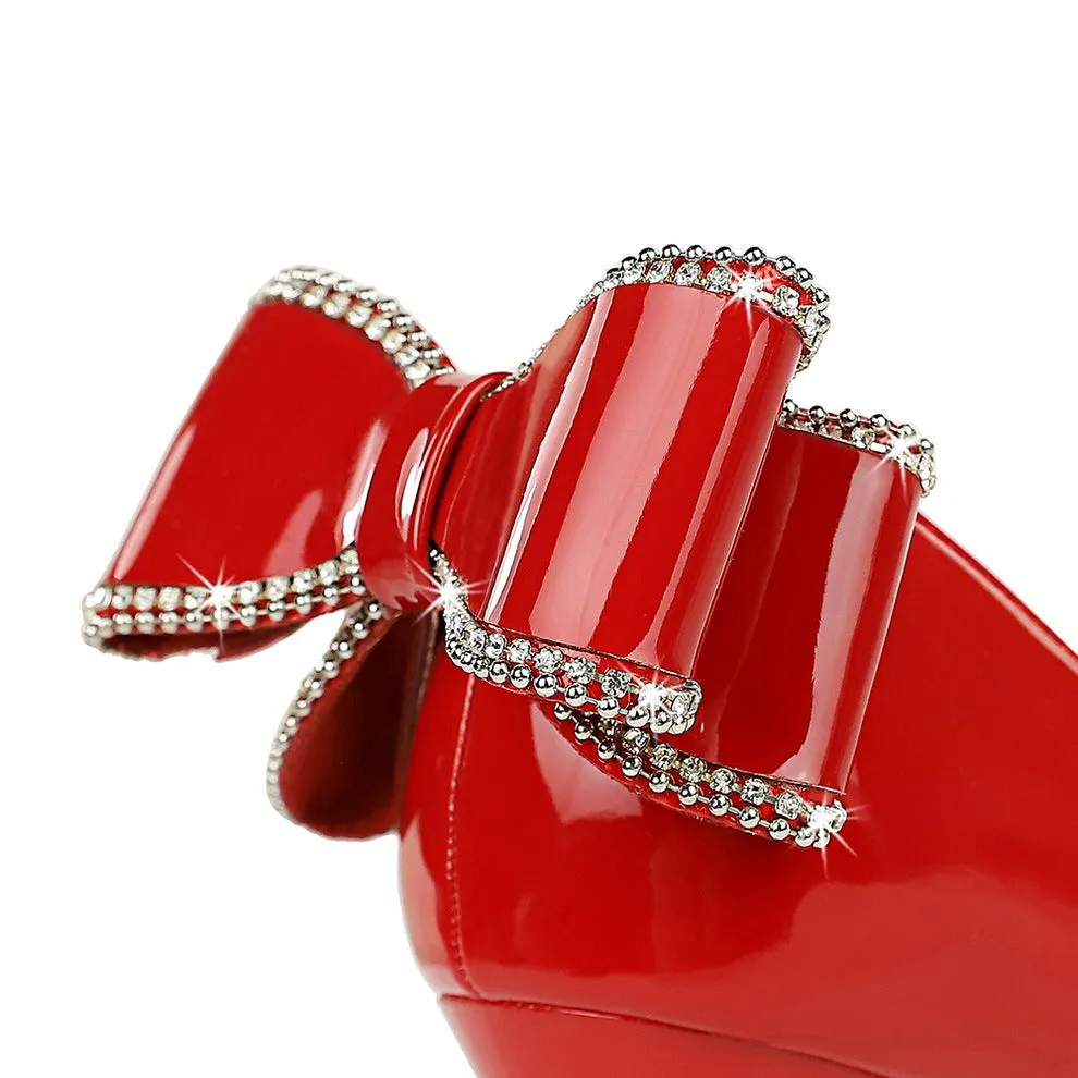Elegant Shallow Mouth and Bowknot Detail Pointed-toe Stiletto Heels Shoes