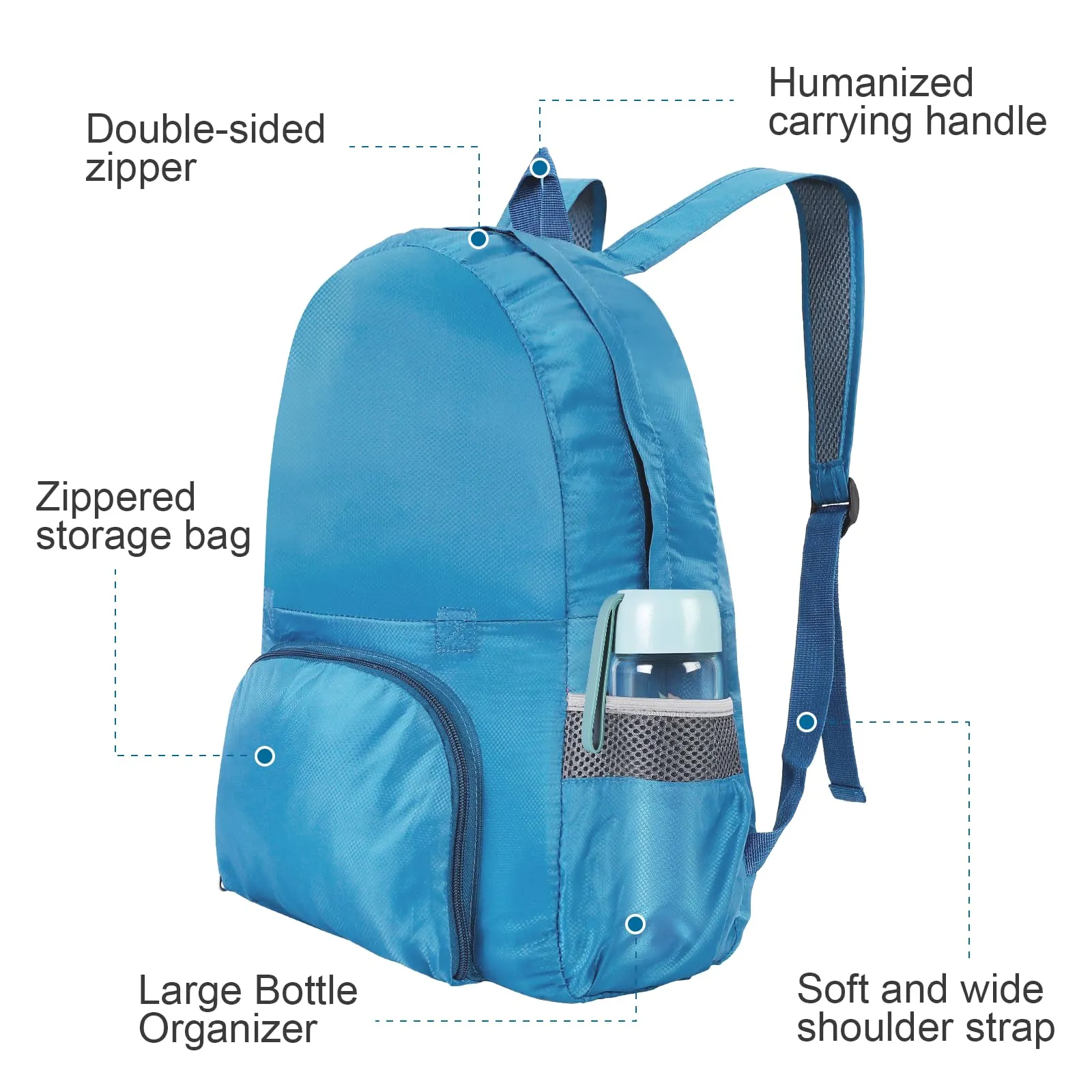 Foldable Backpack Ultra Light, Waterproof Hiking Backpack Daypack
