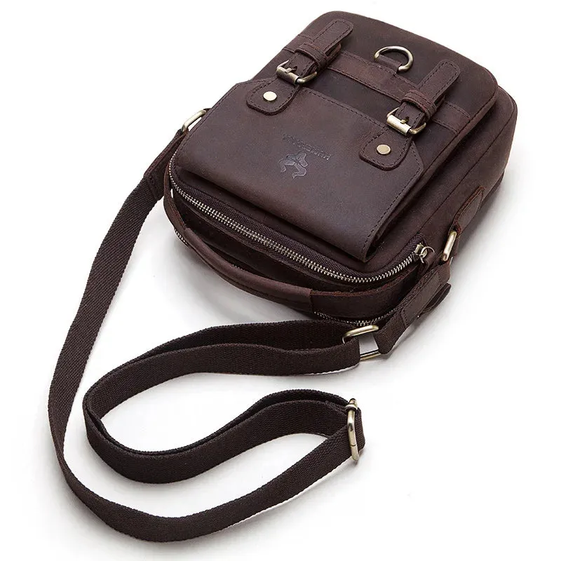 Genuine Leather Men Shoulder Messenger Bag Vintage Male Crossbody Bags