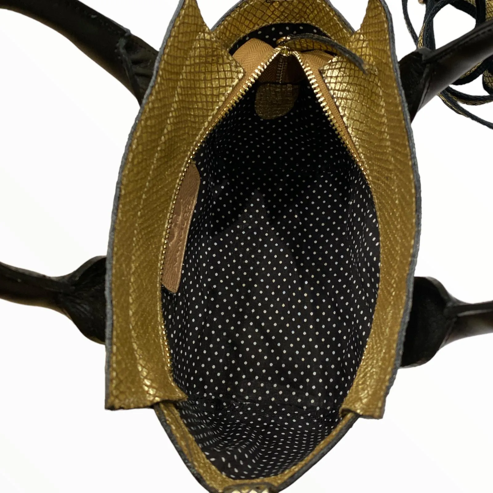 Gina mini. Gold leather tote bag