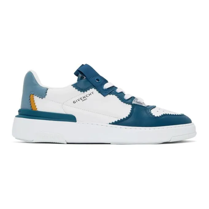 Givenchy Blue and White Three-Toned Wing Low Sneakers