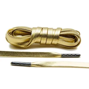 Gold Luxury Leather Laces - Gunmetal Plated