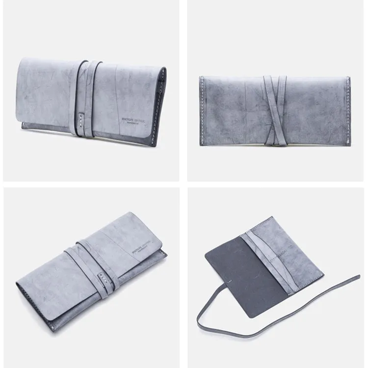 Handmade Ladies Pink Leather Long Wallets Clutch Bags Purses for Women