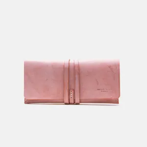 Handmade Ladies Pink Leather Long Wallets Clutch Bags Purses for Women