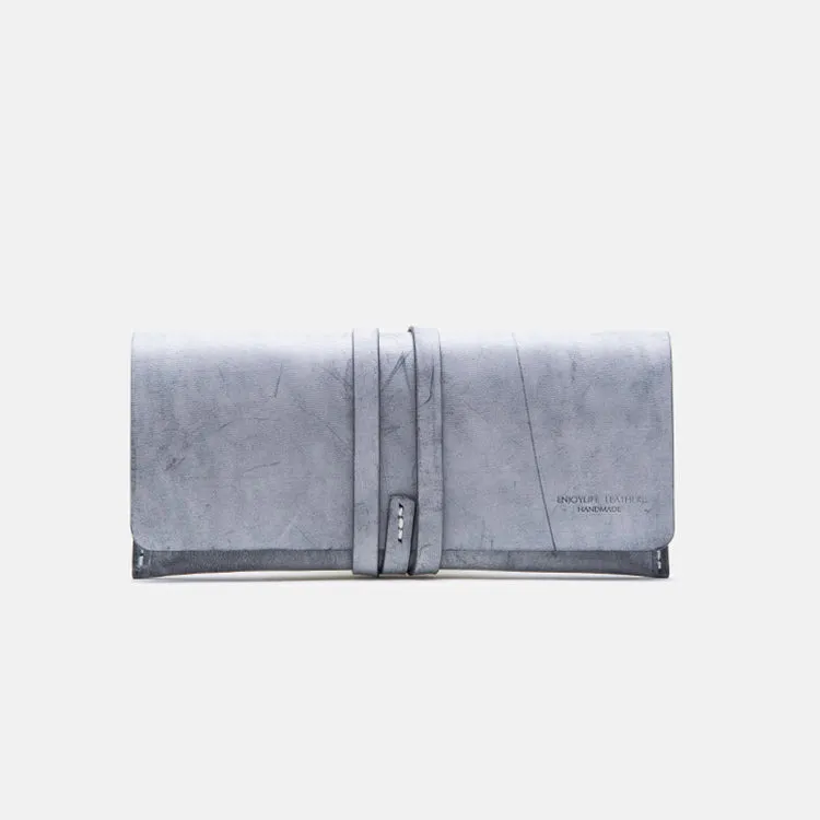 Handmade Ladies Pink Leather Long Wallets Clutch Bags Purses for Women