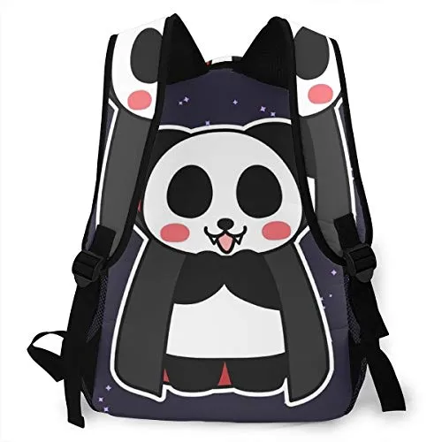 Hiking Work Walking Cycling Backpack Daypack Lightweight Polyester Multipurpose Anti-Theft Rucksacks Big Capacity Bookbag, Cute Funny Vampire Panda Stars