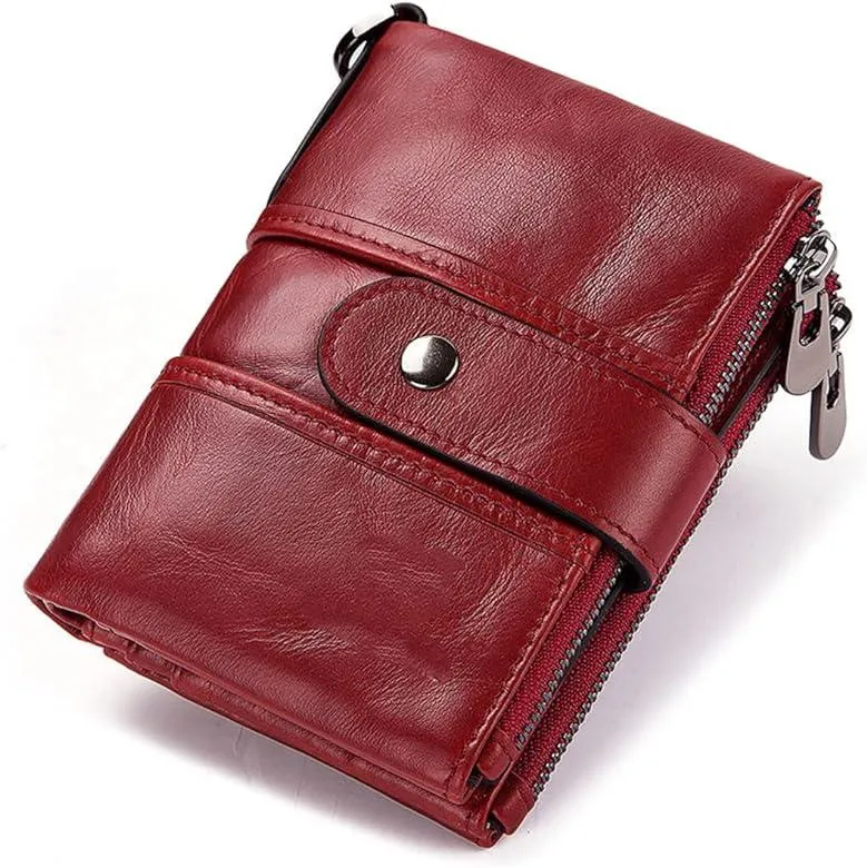 HUMERPAUL Short Wallet Men Genuine Leather Zipper RFID Card BP804