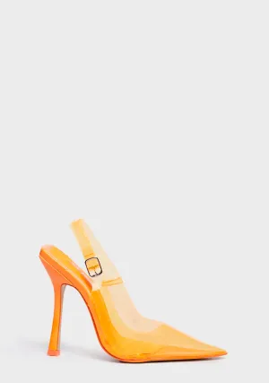Infinity Pointed Toe Heels - Orange