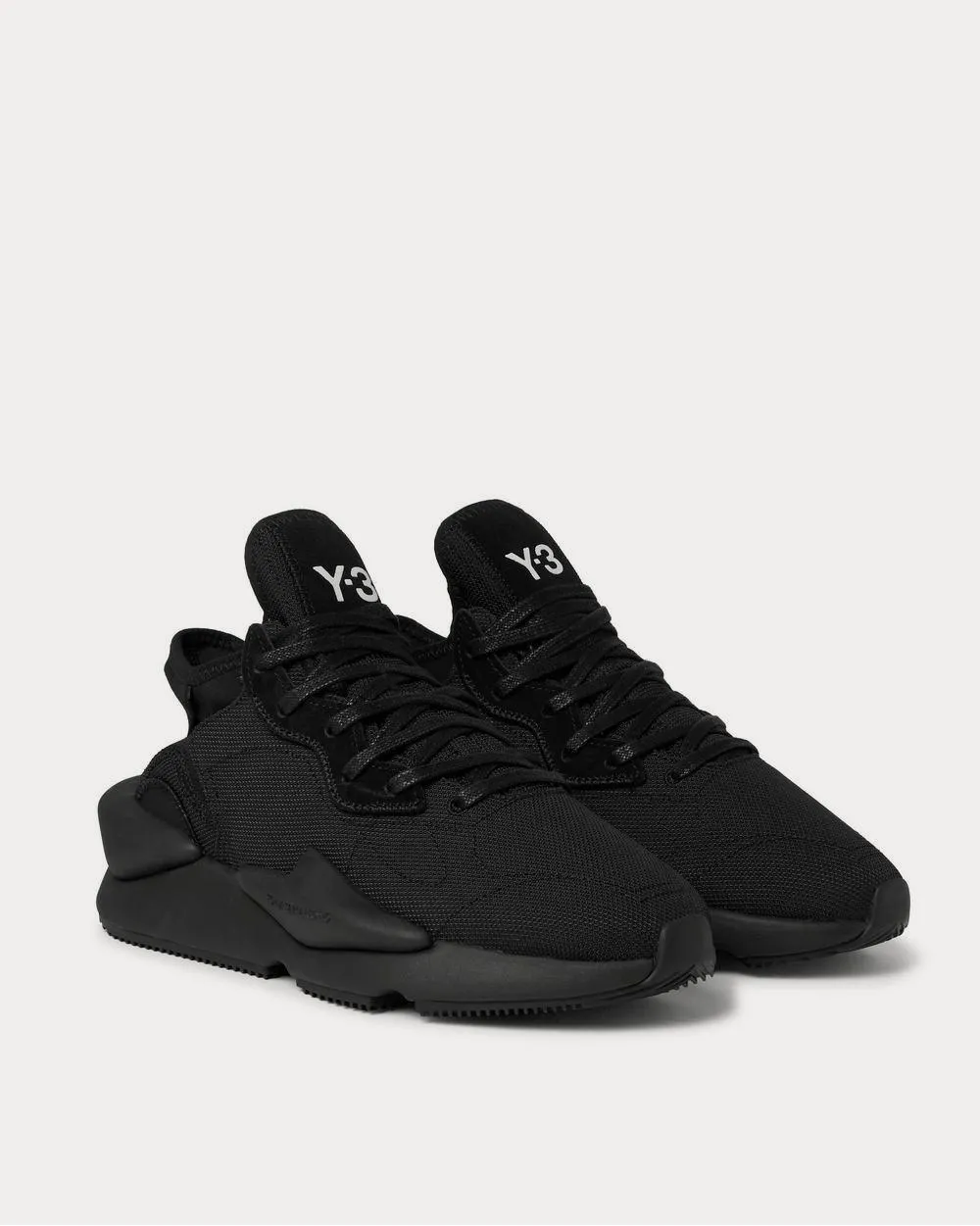 Kaiwa Suede-Trimmed Canvas and Neoprene  Black low top sneakers
