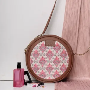 Kashmiri Tulips Round Sling Bag