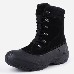 Knixmax Men's Snow Boots Black Waterproof Sole Winter Boots