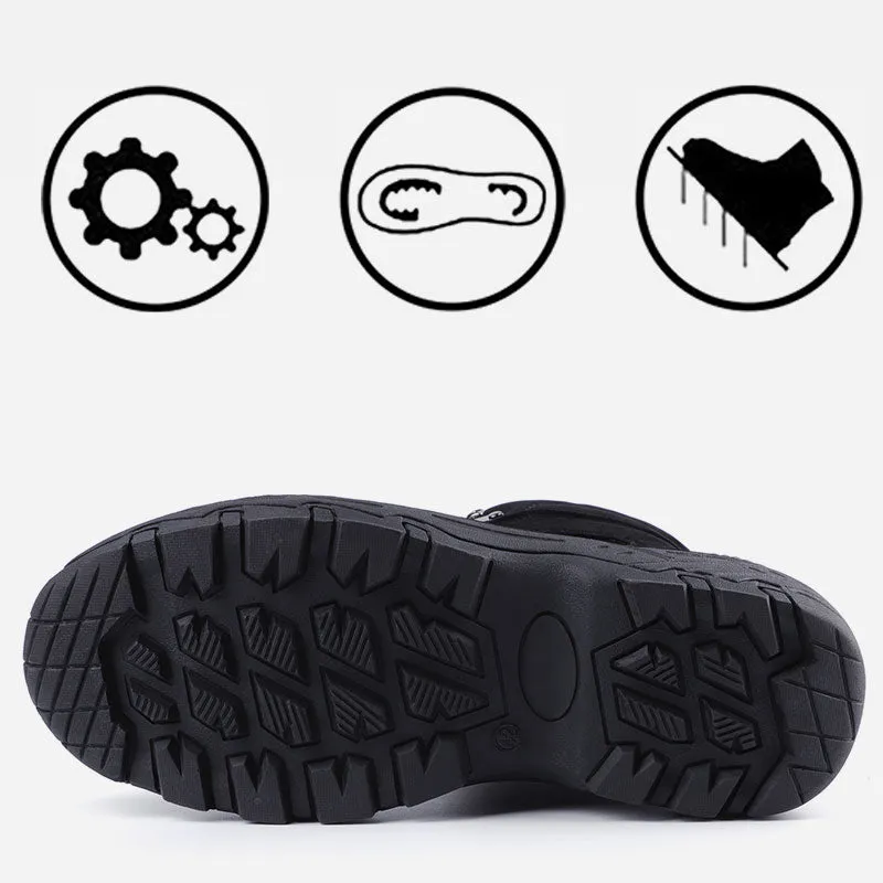 Knixmax Men's Snow Boots Black Waterproof Sole Winter Boots