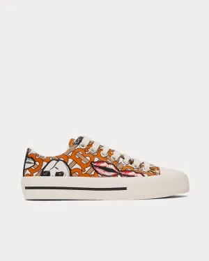 Larkhall Scribble White / Orange Low Top Sneakers