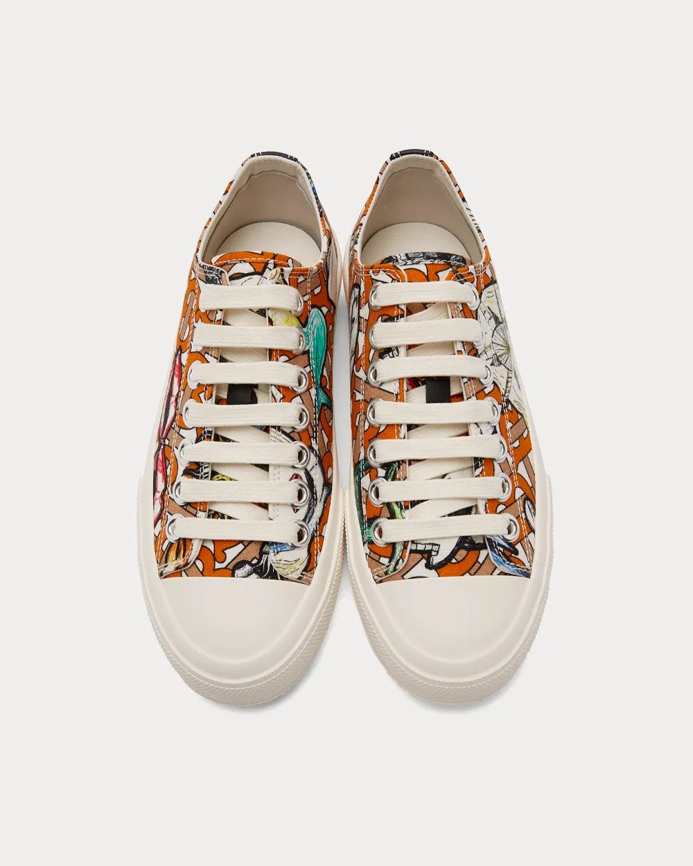 Larkhall Scribble White / Orange Low Top Sneakers