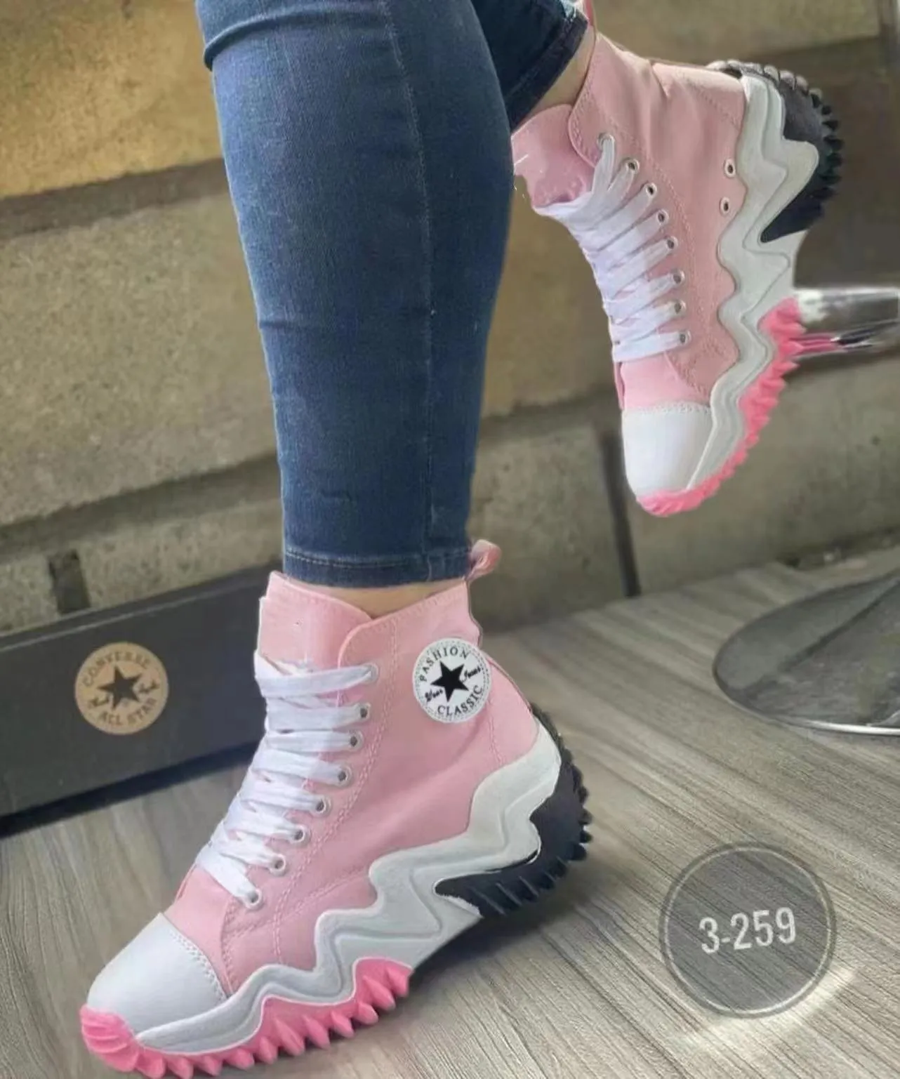 Light Weight Canvas platform shoes with  high tops breathable fashion casual lace-up