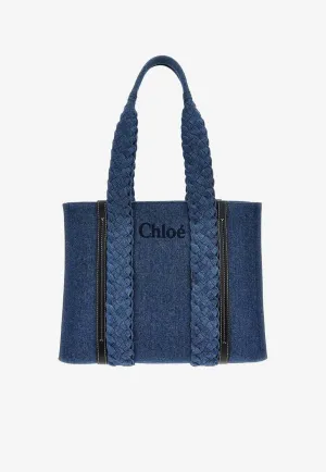 Medium Woody Denim Tote Bag