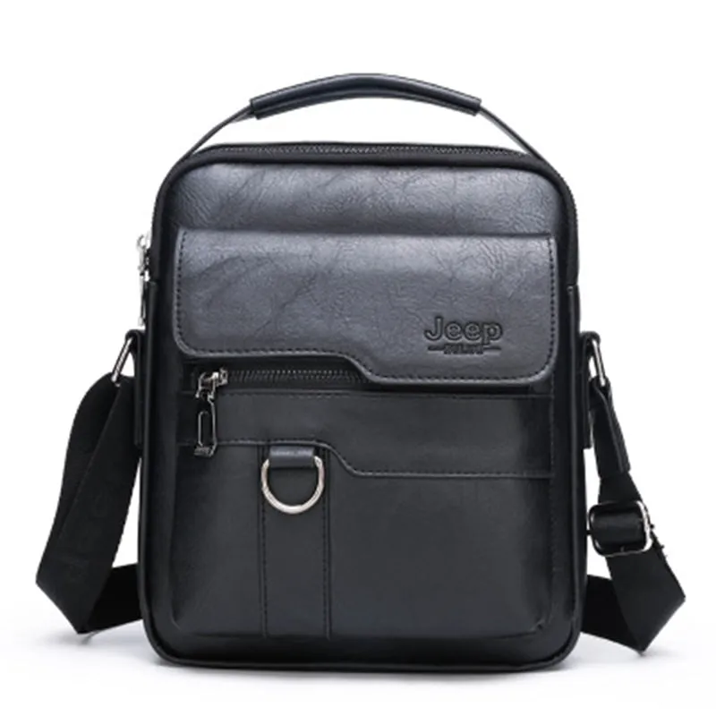 Men's Shoulder Bag Multi Pocket Leather Business Briefcase Travel Messenger Bag
