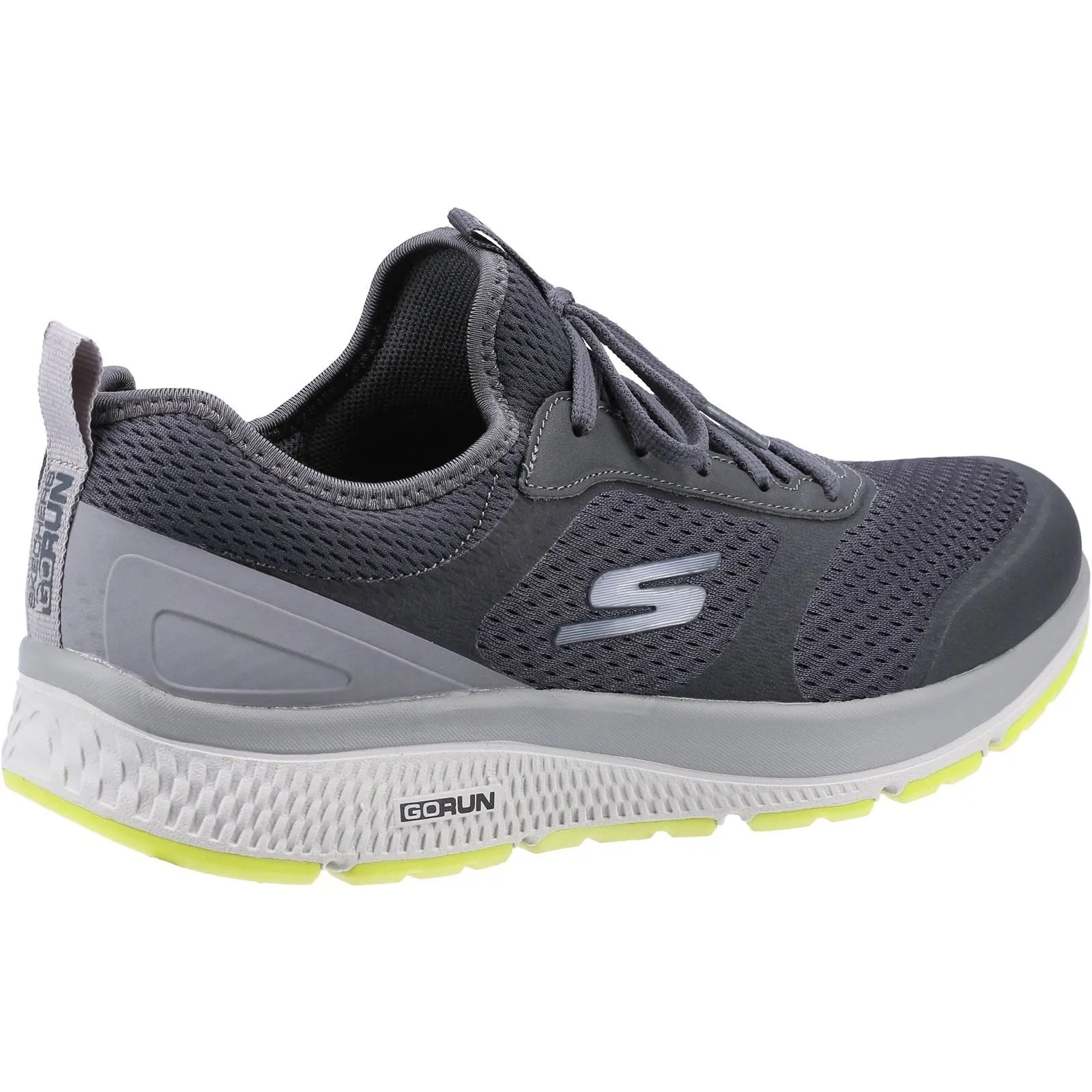 Men's Wide Fit Skechers 220102 GOrun Consistent Trainers - Charcoal/Lime