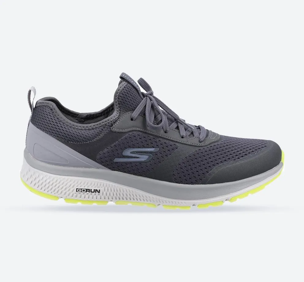 Men's Wide Fit Skechers 220102 GOrun Consistent Trainers - Charcoal/Lime