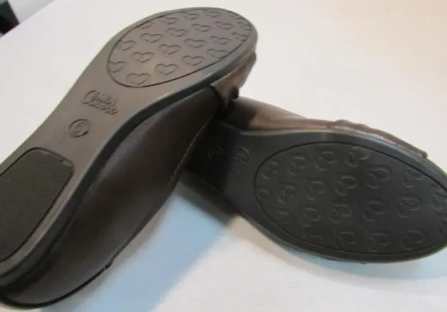 Mia Amore "Corra" Brown Crossover Strap Slip-On Flats