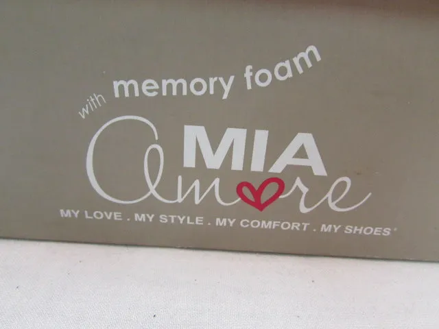Mia Amore "Corra" Brown Crossover Strap Slip-On Flats