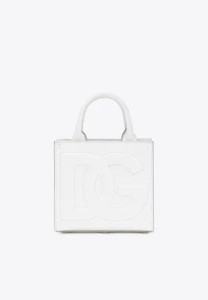 Mini DG Logo Daily Calf Leather Tote Bag